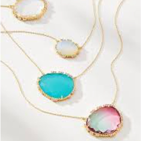 Anthropologie Serefina Blue Gold Crystal Rebirth Necklace - Picture 5 of 6